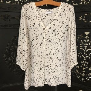 Motherhood Maternity White & Black Nursing Top